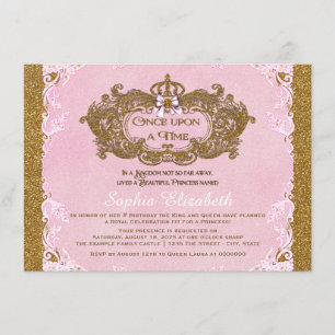 Invitation Fête d'anniversaire de princesse Il était une fois