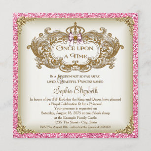 Invitation Fête d'anniversaire de princesse Il était une fois
