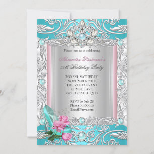 Invitation Fête d'anniversaire de princesse Talons hauts Rose