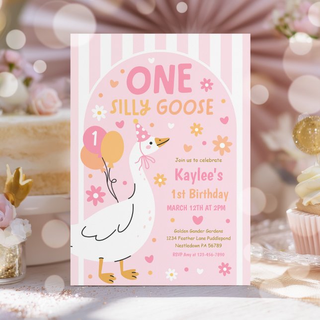 Invitation Fête d'anniversaire de printemps pour le 1er anniv (Créateur téléchargé)