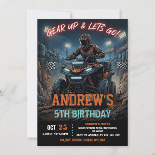 Invitation Fête d'anniversaire de quad ATV personnalisée pour