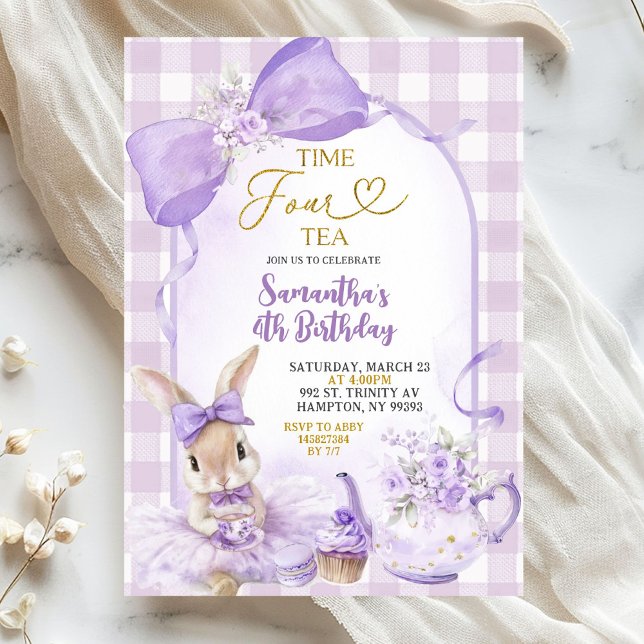 Invitation Fête d'anniversaire de quatrième anniversaire de B (Créateur téléchargé)