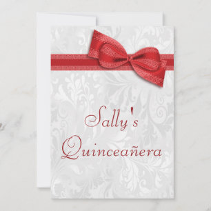 Invitation Fête d'anniversaire de Quinceañera avec damas et n