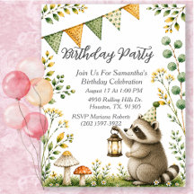 Fête d'anniversaire de raton laveur, genre neutre