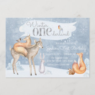 Invitation Fête d'anniversaire de région boisée d'ONEderland