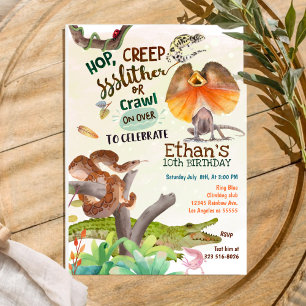 Invitation Fête d'anniversaire de reptile