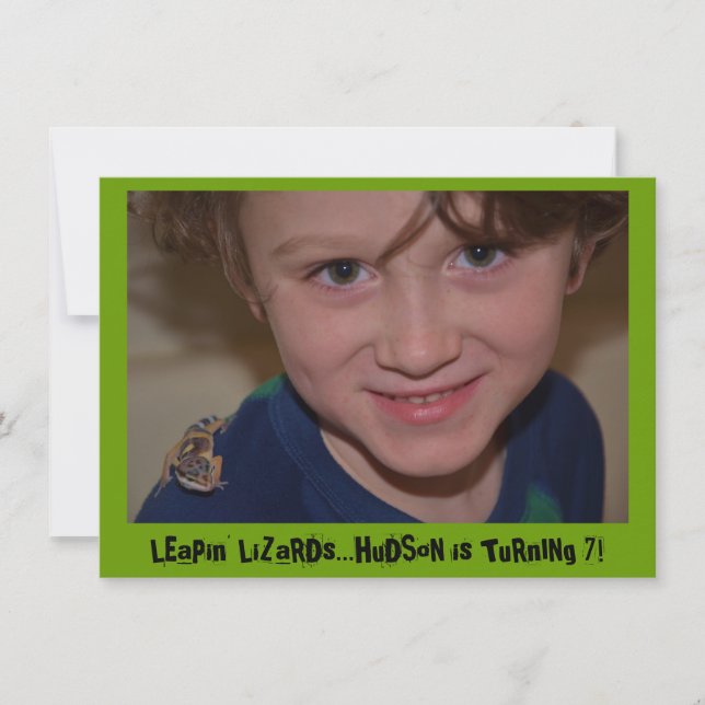 Invitation Fête d'anniversaire de Reptile (Devant)