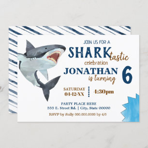 Invitation Fête d'anniversaire de requin bash