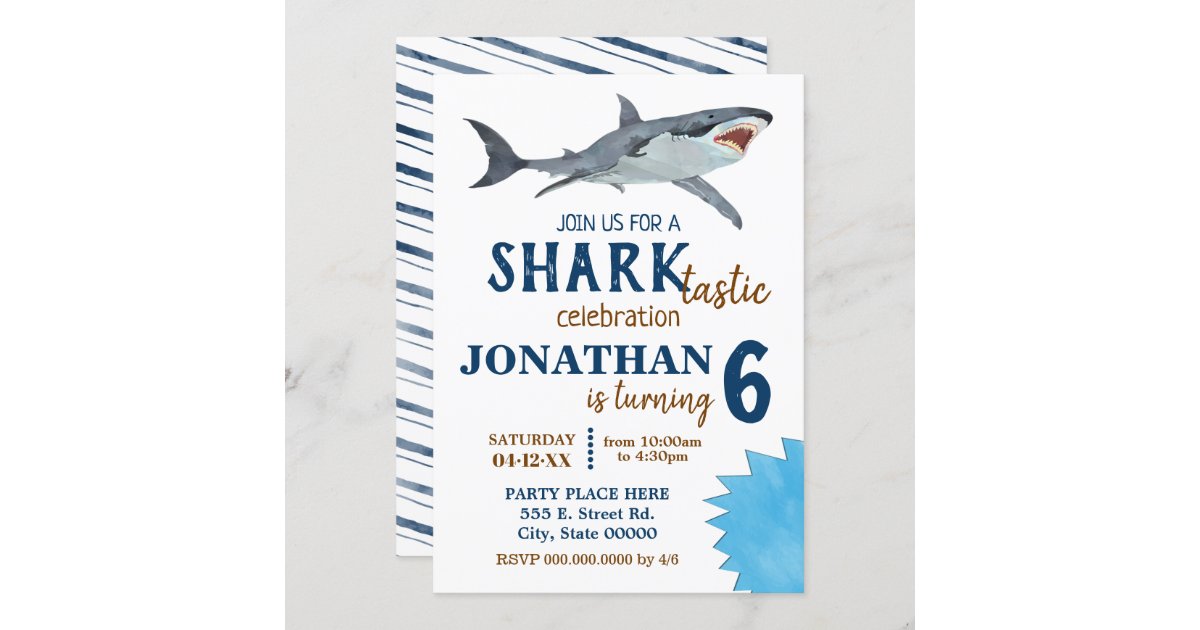 Invitation Fete D Anniversaire De Requin Bash Zazzle Fr