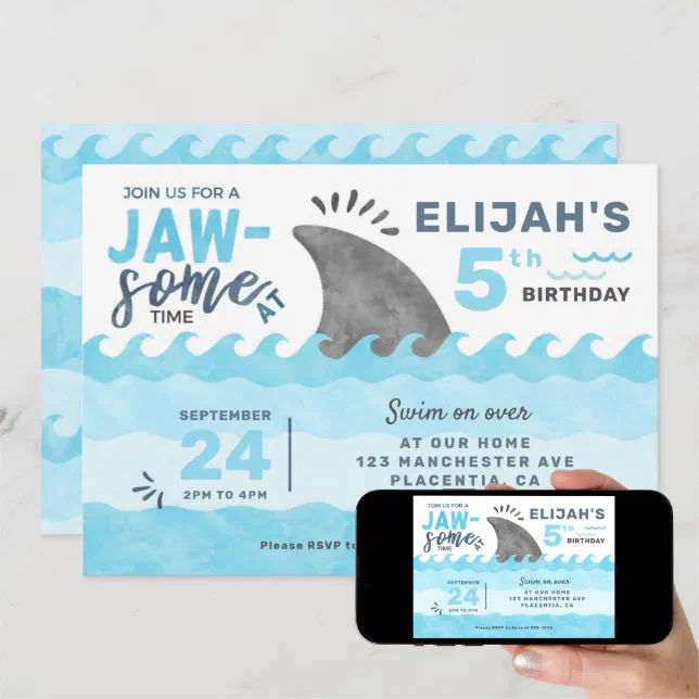 La Carte D'invitation Du Requin 01 | Vecteur Premium