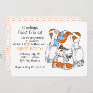 Invitation Fête d'anniversaire de robots