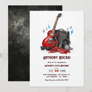 Invitation Fête d'anniversaire de rock star