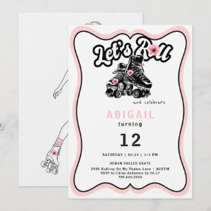 Invitation Fête d'anniversaire de roller skating pour adolesc