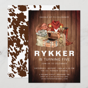 Invitation Fête d'anniversaire de Russe Western Rodeo Cowboy