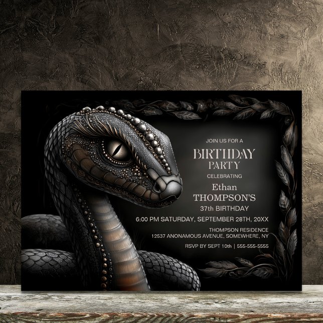 Invitation Fête d'anniversaire de serpent mythique (Créateur téléchargé)