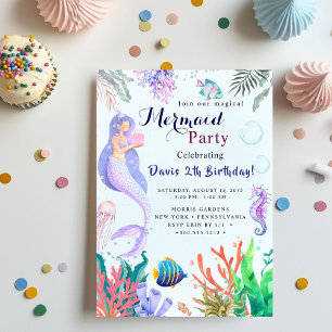 Invitation Fête d'anniversaire de sirène