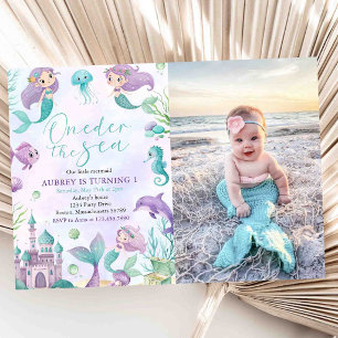Invitation Fête d'anniversaire de sirène 1ère année sous la m