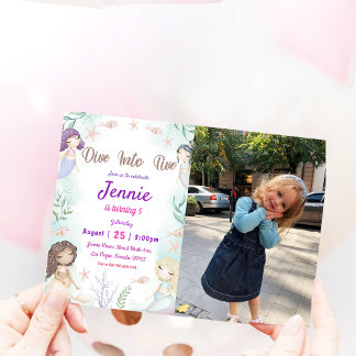 Invitation Fête D'Anniversaire De Sirène Sous La Fête De La M