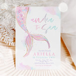 Invitation Fête D'Anniversaire De Sirène Sous La Fête De Sirè<br><div class="desc">Fête d'anniversaire de sirène sous la mer Fête de sirène Invitation Tous les dessins sont © PIXEL PERFECTION PARTY LTD</div>