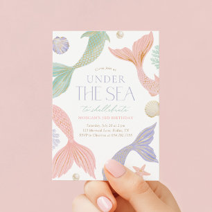 Invitation Fête d'anniversaire de sirène sous la mer