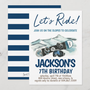Invitation Fête d'anniversaire de ski