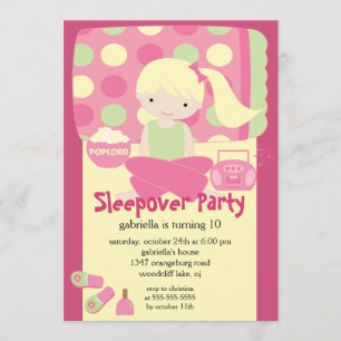 Invitation Fête d'anniversaire de Sleepover