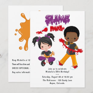 Invitation Fête d'anniversaire de Slime Mignon