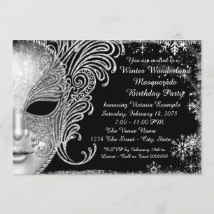 Invitation Fête d'anniversaire de Snowflake Winter Wonland