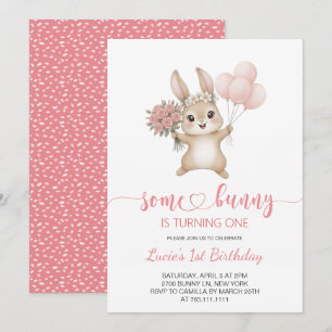 Invitation Fête d'anniversaire de Some Bunny girl