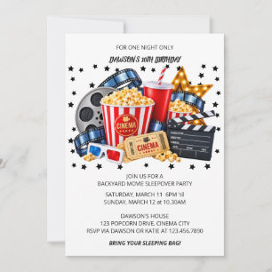 Invitation Fête d'anniversaire de sommeil en plein air sur le
