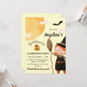 Invitation Fête d'anniversaire de sorcière effrayante Hallowe