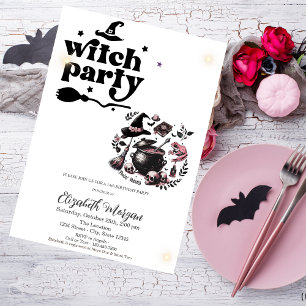 Invitation Fête d'anniversaire de sorcière mignonne