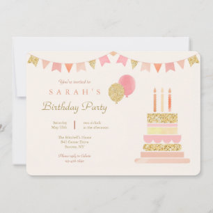Invitation Fête d'anniversaire de Sparkly