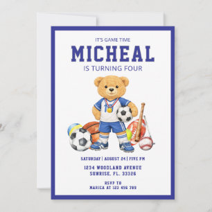 Invitation Fête d'anniversaire de sport Tout âge Fête d'anniv