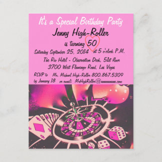 Invitation Fête d'anniversaire de style de Las Vegas
