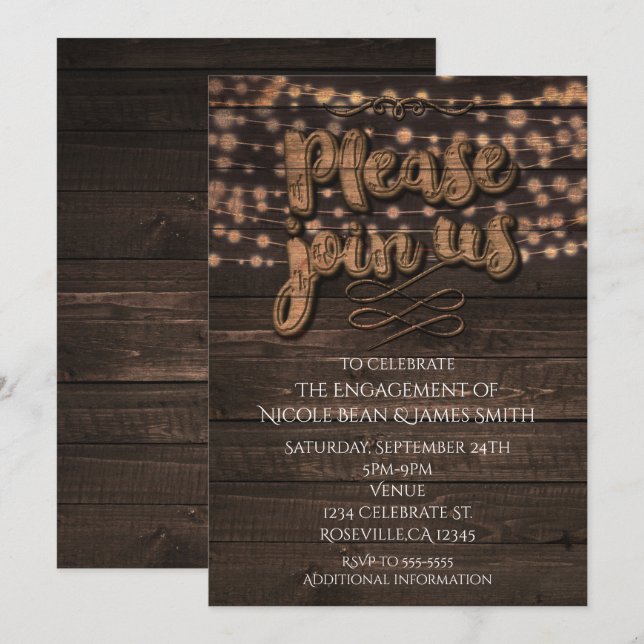 Invitation Fête d'anniversaire de style rustique avec des car (Devant / Derrière)