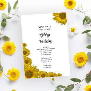 Invitation Fête d'anniversaire de Sunflower Edge