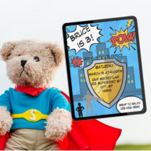 Invitation Fête d'anniversaire de super-héros