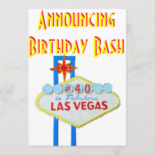 Invitation Fête d'anniversaire de surprise de Las Vegas