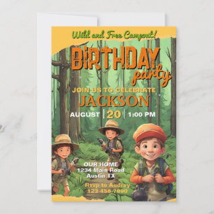 Invitation Fête d'anniversaire de tente de nuitée pour tout â