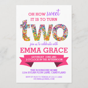 Invitation Fête d'anniversaire de thème de sucrerie la 2ème