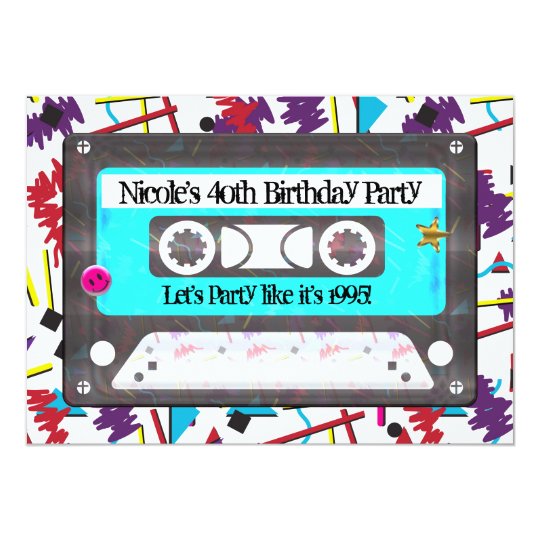 Invitation Fete D Anniversaire De Theme Des Annees 90 Des Zazzle Fr