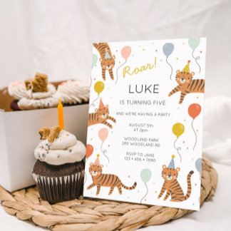 Invitation Fête d'anniversaire de Tigre