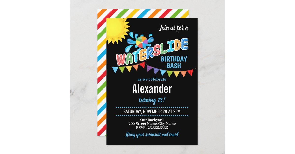 Invitation Fete D Anniversaire De Toboggan Zazzle Fr