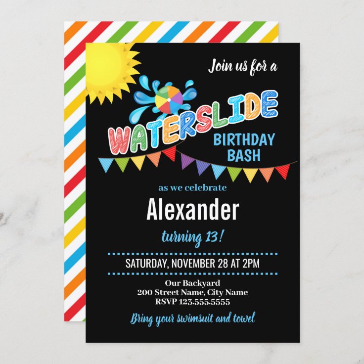 Invitation Fete D Anniversaire De Toboggan Zazzle Fr