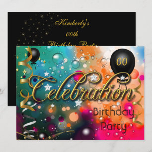 Invitation Fête d'anniversaire de tout âge pour adolescents o