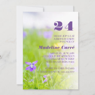 Invitation Fête d'anniversaire de toutes les années Violet Vi