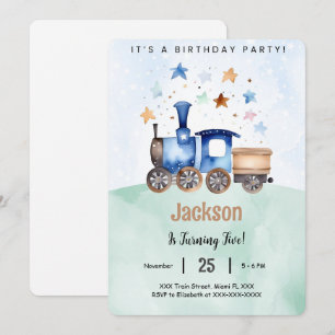 Invitation Fête d'anniversaire de train