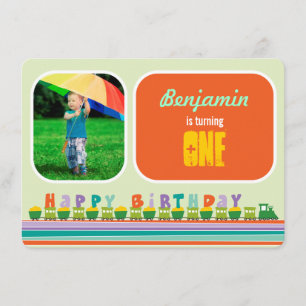 Invitation Fête d'anniversaire de train de joyeux