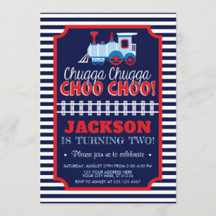 Invitation Fête d'anniversaire de train de l'invitation  